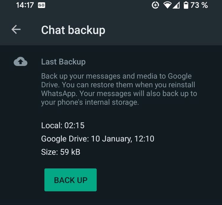 backup android whatsapp