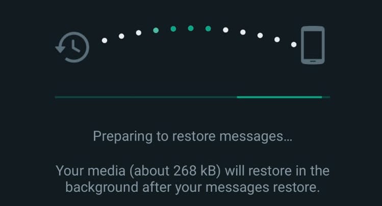 whatsapp restaurando mensagens do android