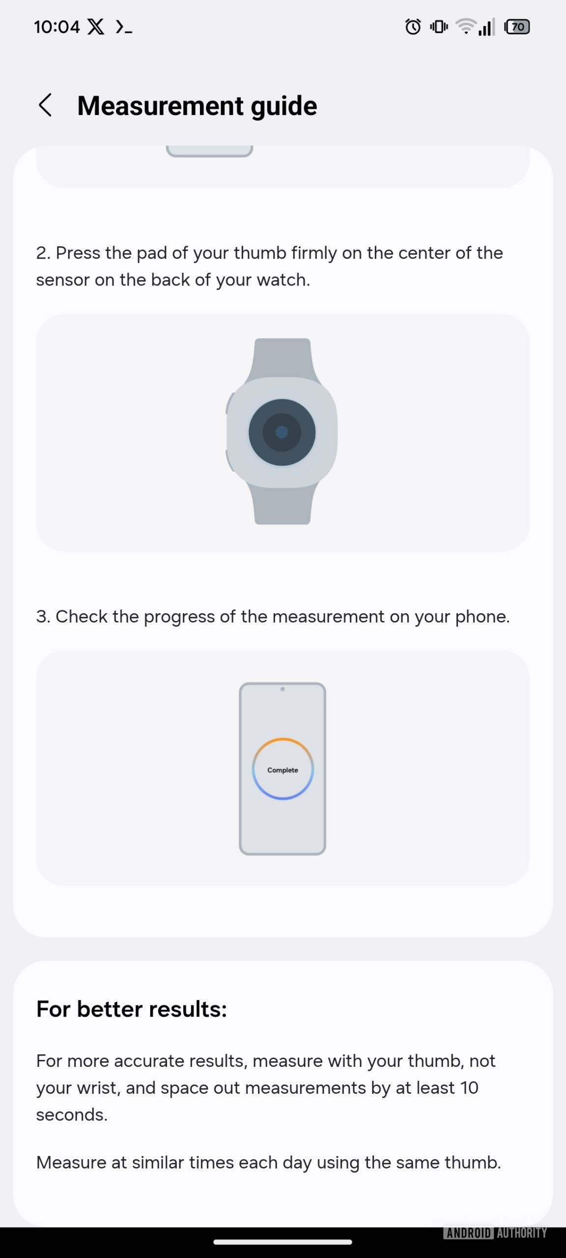 Guia de medição do índice antioxidante da Samsung Health (1)