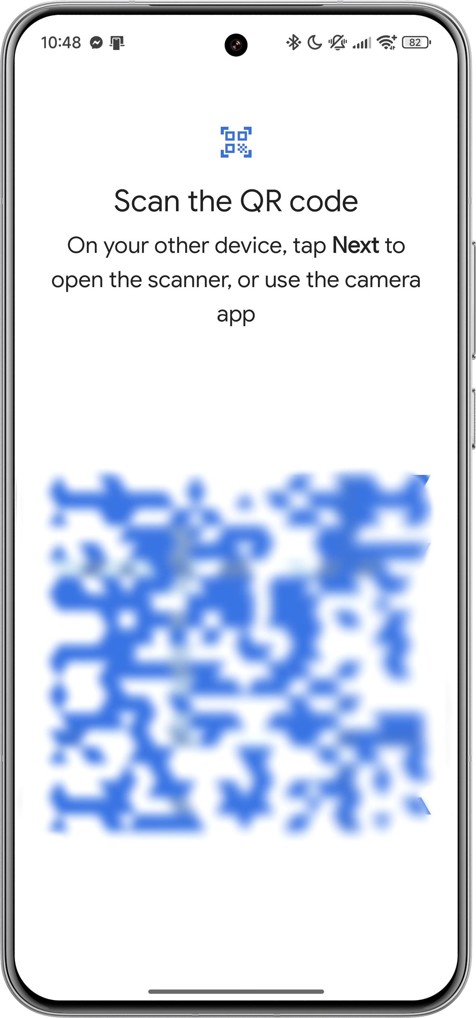Google SIM Manager Scan QR Código para transferir o ESIM