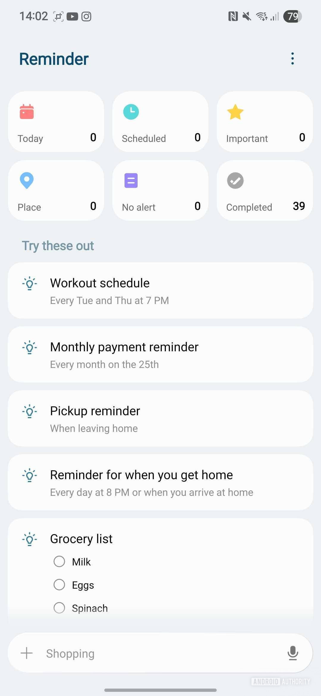Lembrete da Samsung One Ui 8