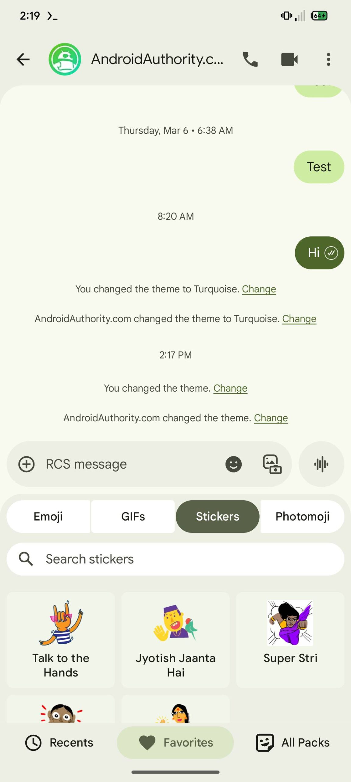 Mensagens do Google Material 3 Interface de bate -papo expressivo 2