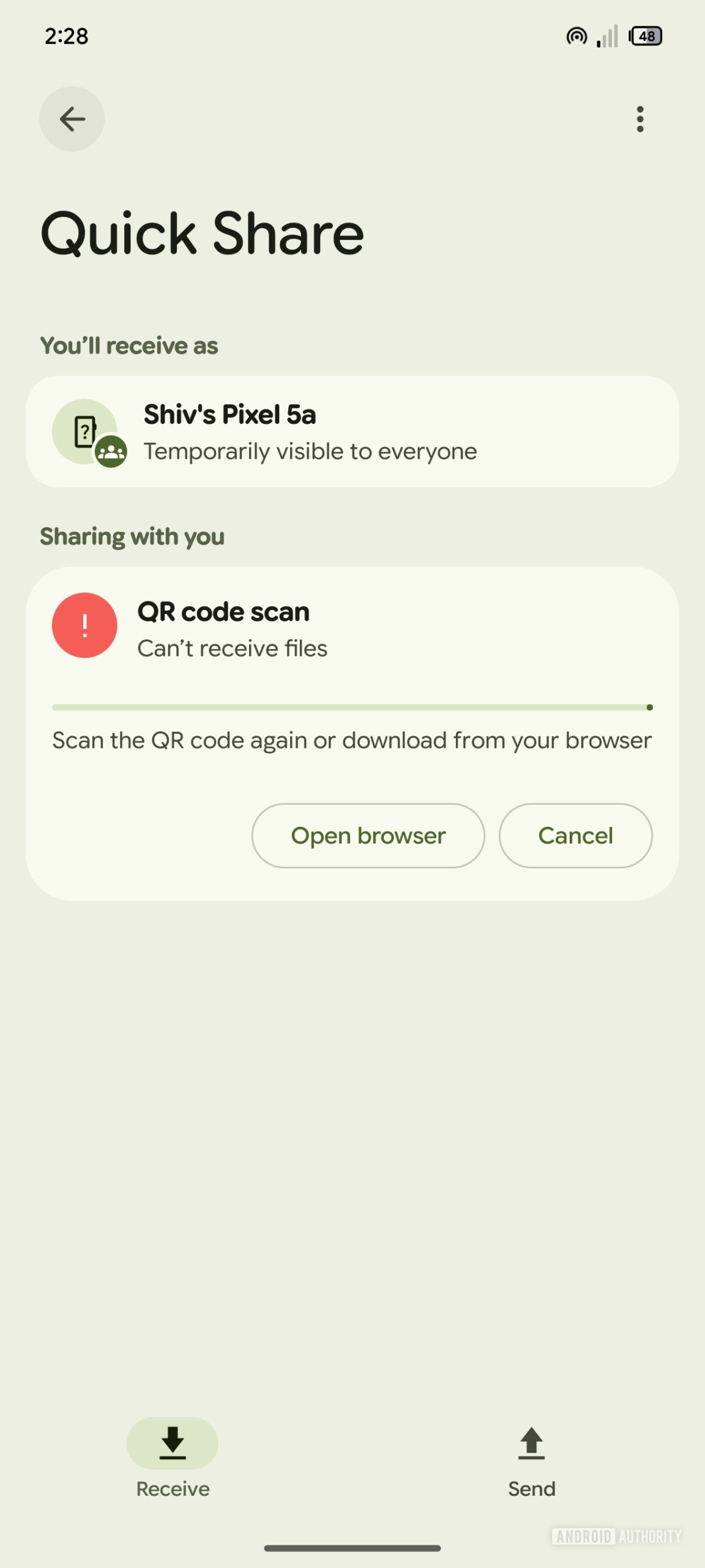 Google Share Quick Share interceptando links de compartilhamento rápido da Samsung (1)