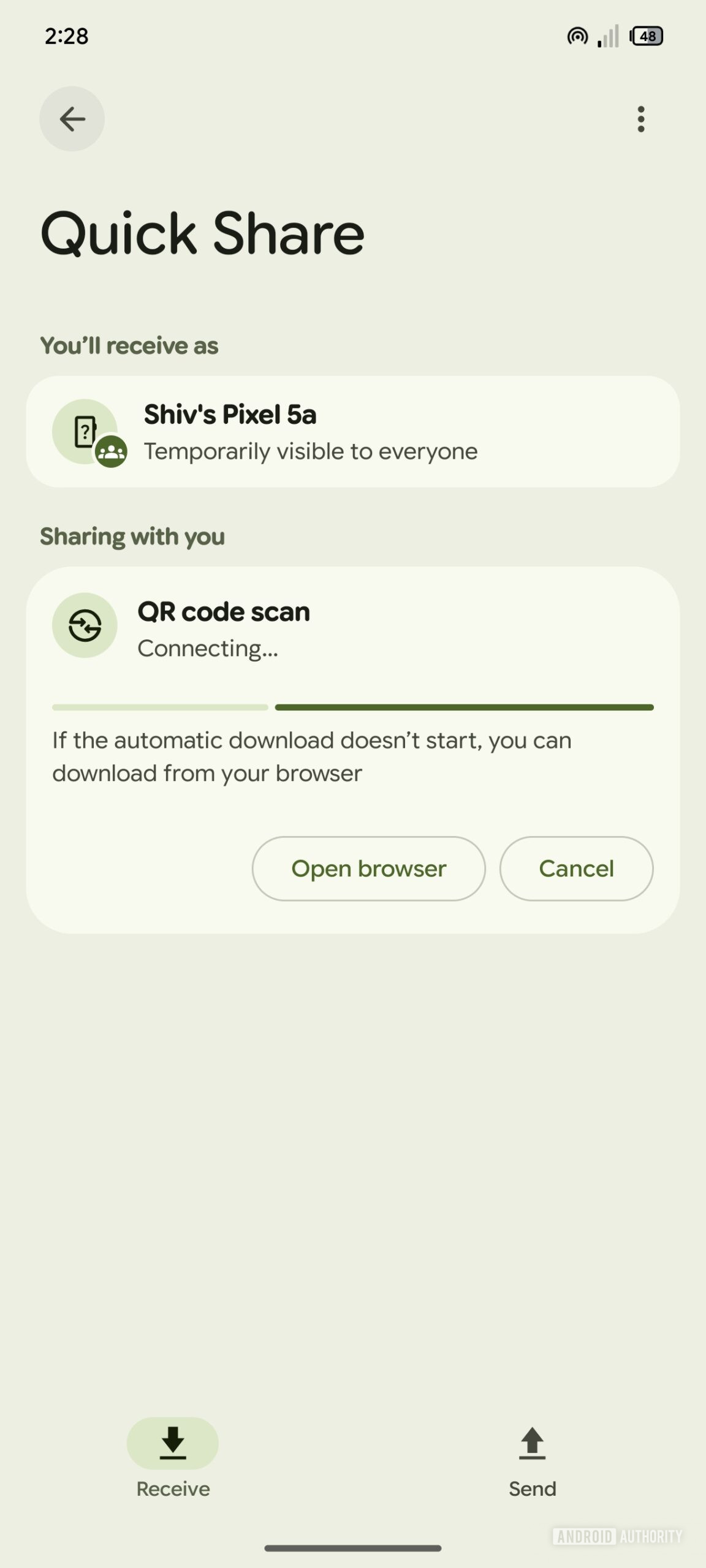 Google Share Quick Share interceptando links de compartilhamento rápido da Samsung (2)