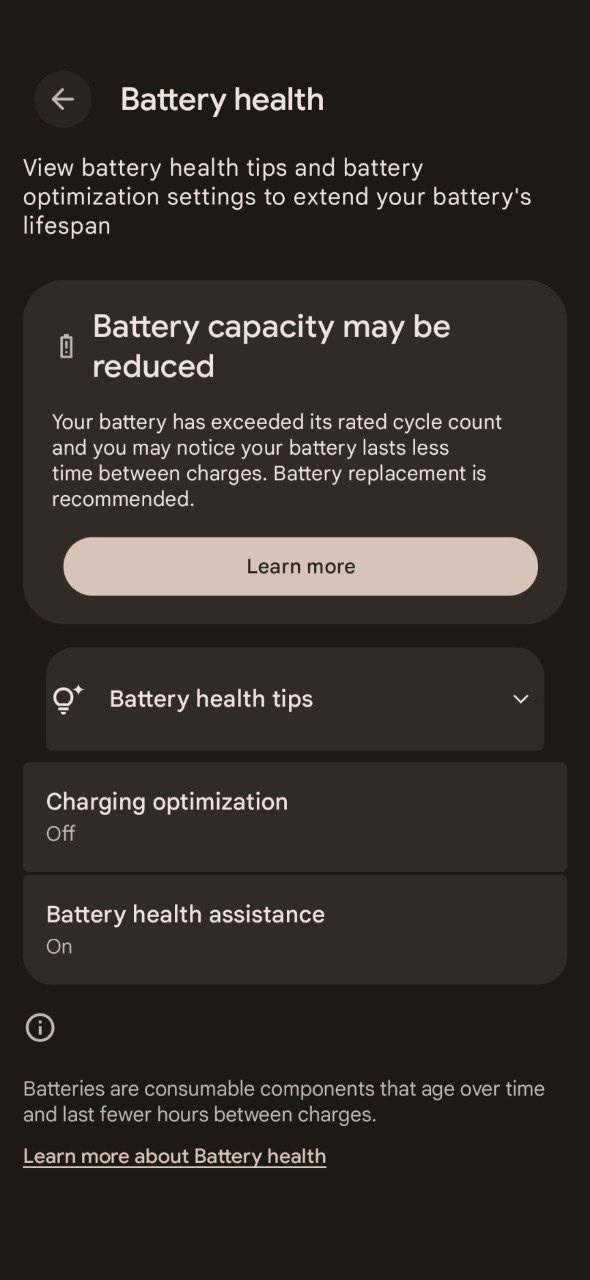 Pixel 7 Pro Assistência à Saúde da Bateria 1 Samedeo Telegrama