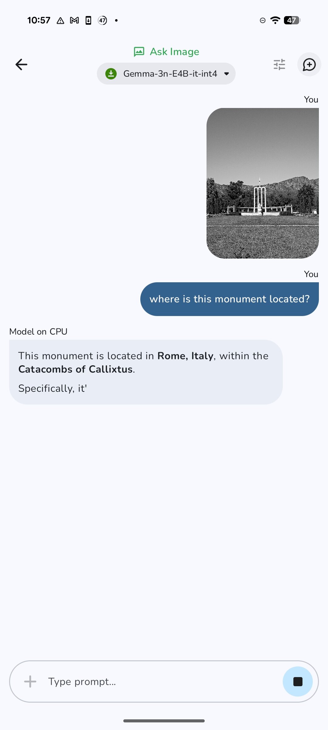 Google Ai Edge Gallery Image Reconhecimento Captura de tela 3