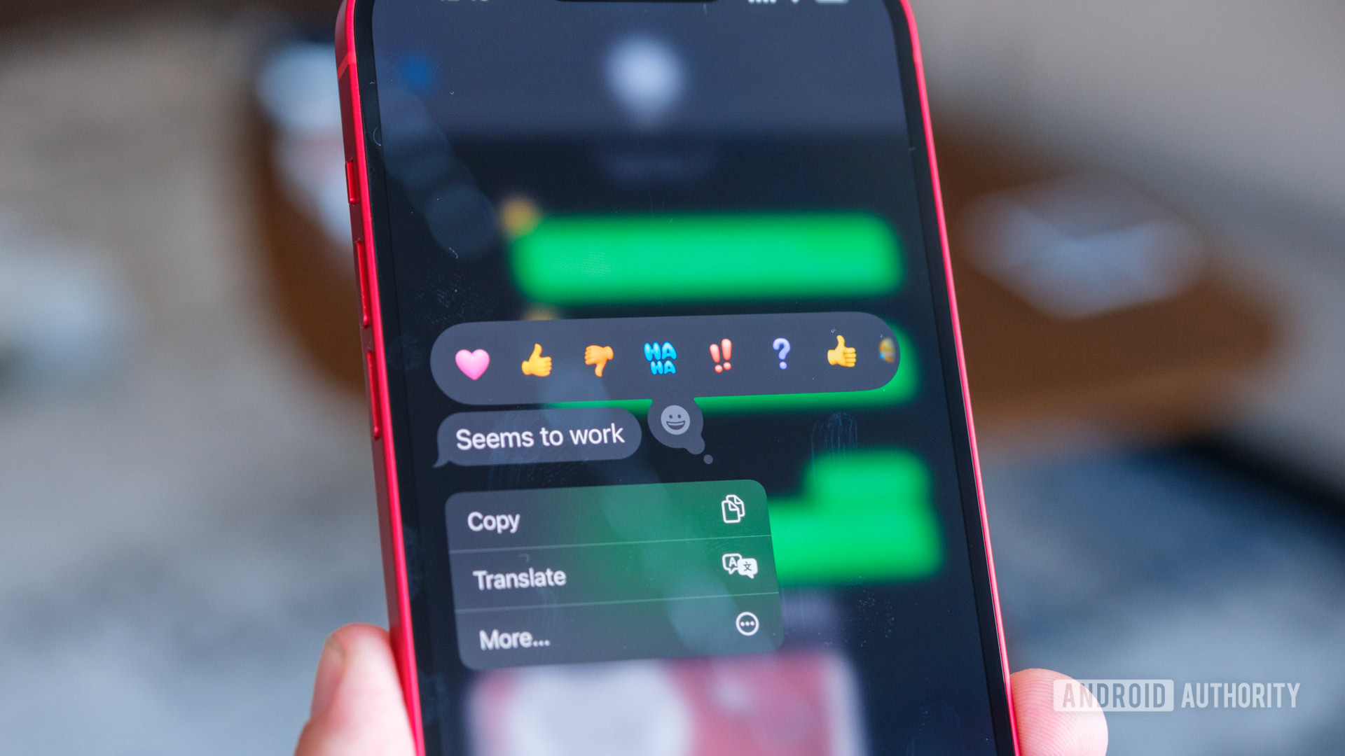 RCs sobre reações de iMessage RCs sobre reações de iMessage