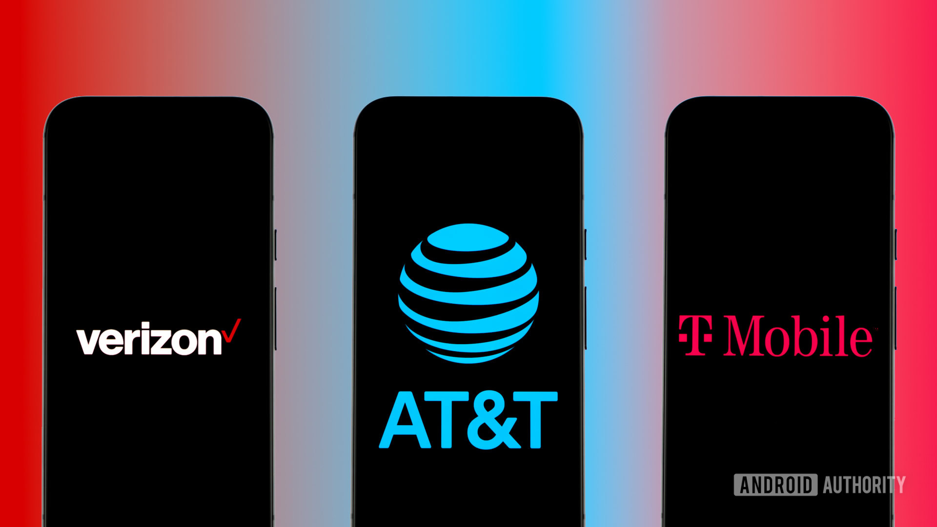 Foto stock das principais operadoras dos EUA Verizon Wireless, AT&T e T Mobile (5)