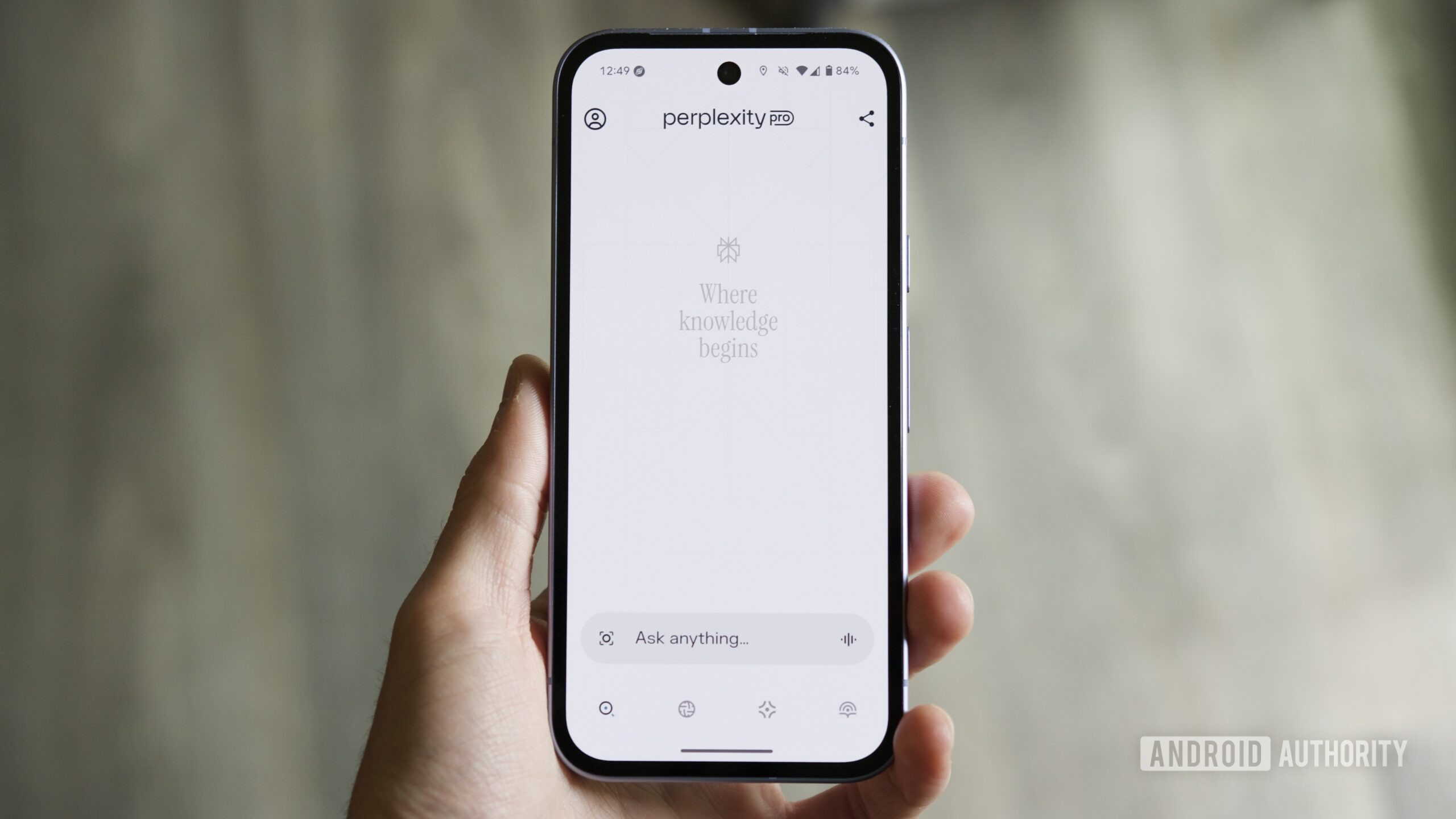 Perplexity Android App Google Pixel 9A Hero O aplicativo Perplexity em execução em um Google Pixel 9A.