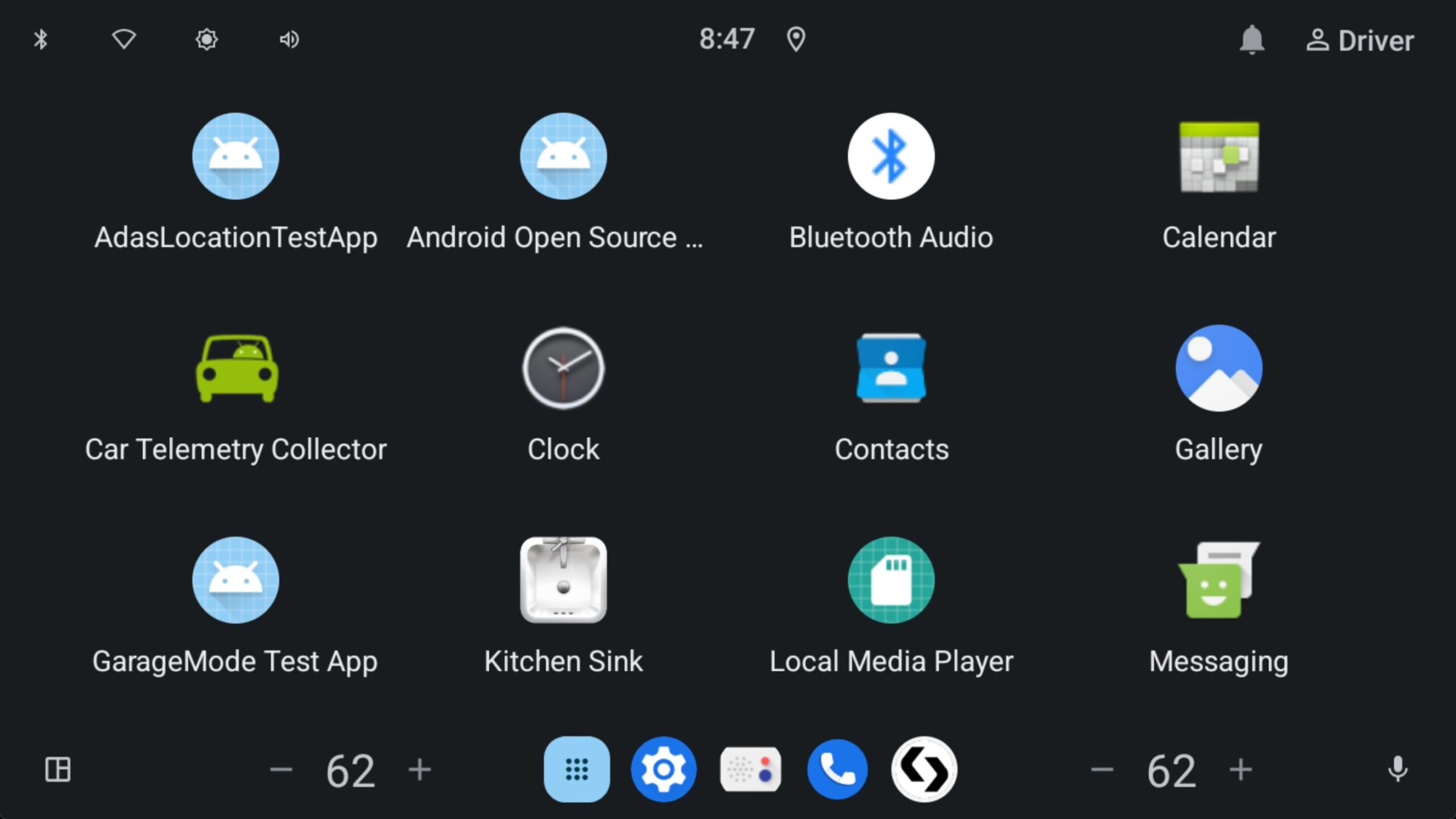 Grade de gaveta de aplicativos no Android Automotive 16