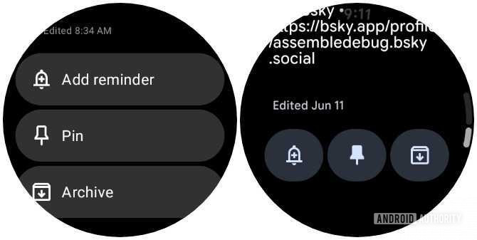 Google Keep for Wear Wear OS Material 3 Mudanças expressivas (3)