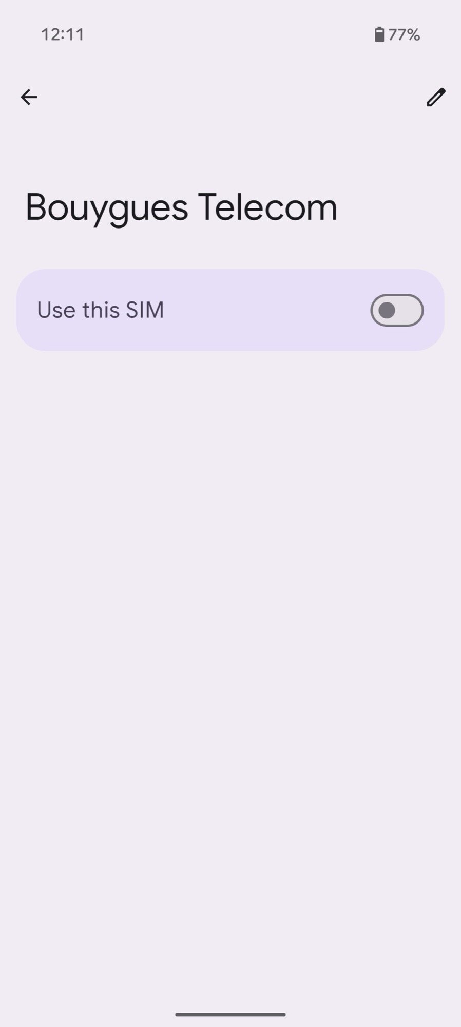 Configurações de captura de tela Android Sim desativada