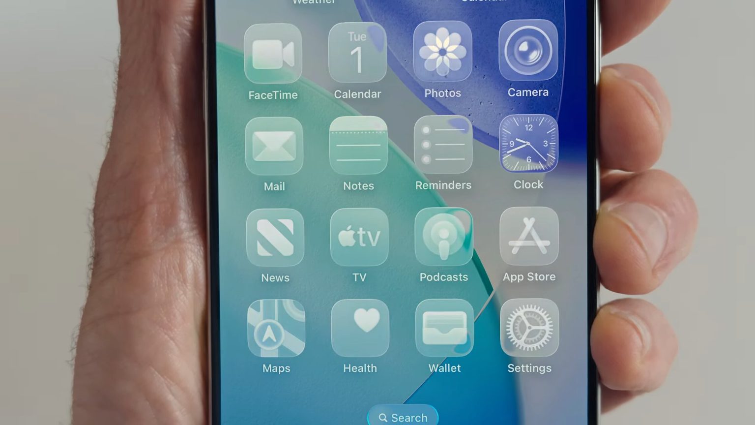 A Apple apresenta vidro líquido para assumir o material 3 expressivo