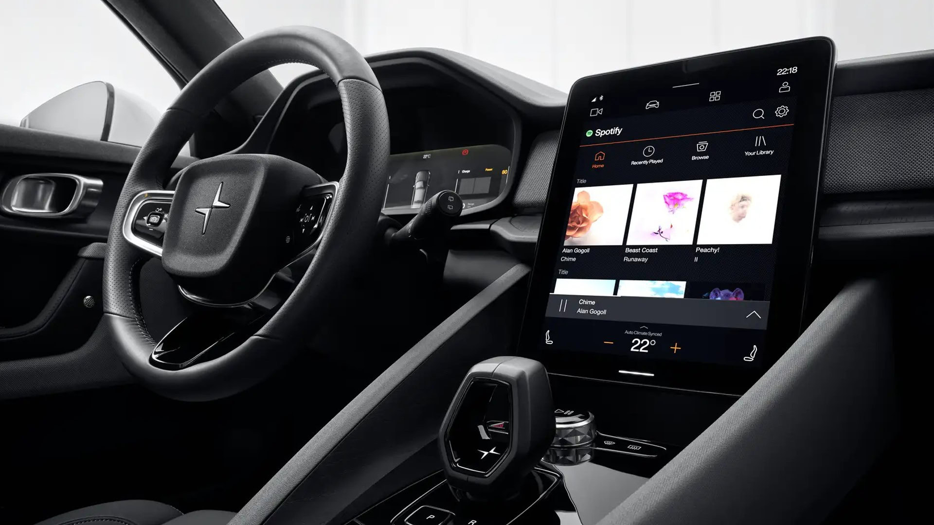 Android Automotive em um Polestar 2 Android Automotive em um Polestar 2
