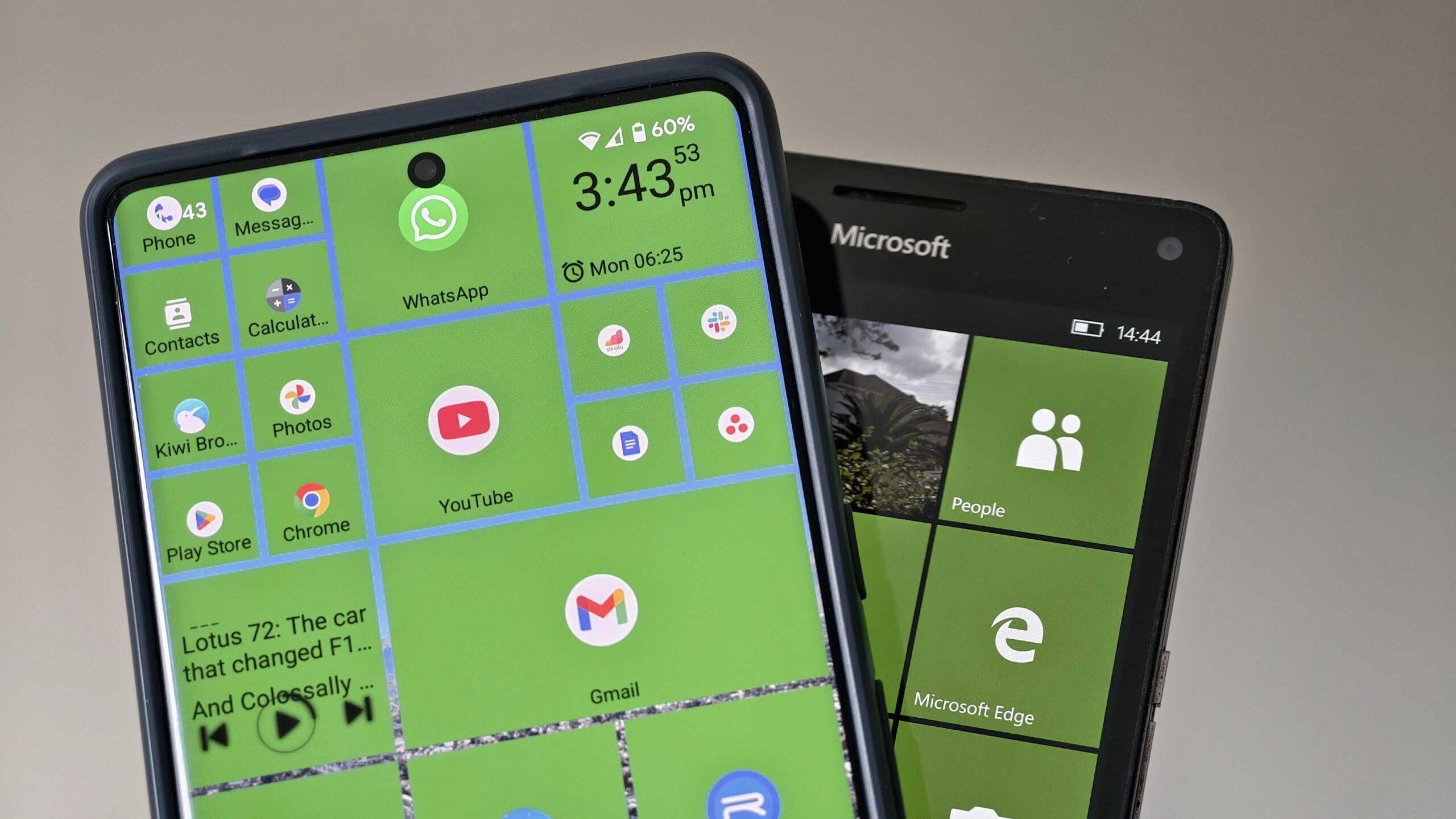 Square Home Launcher e Windows Phone Lumia 950