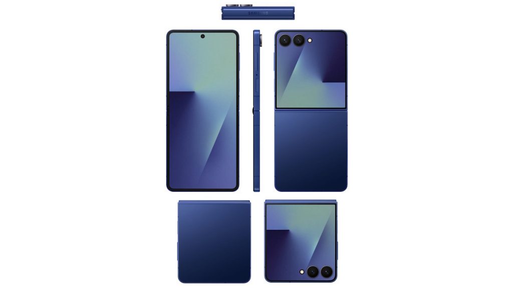 Galaxy Z Flip 7 e Flip 7 Fe Renderiza vazamento, mostrando cores ousadas