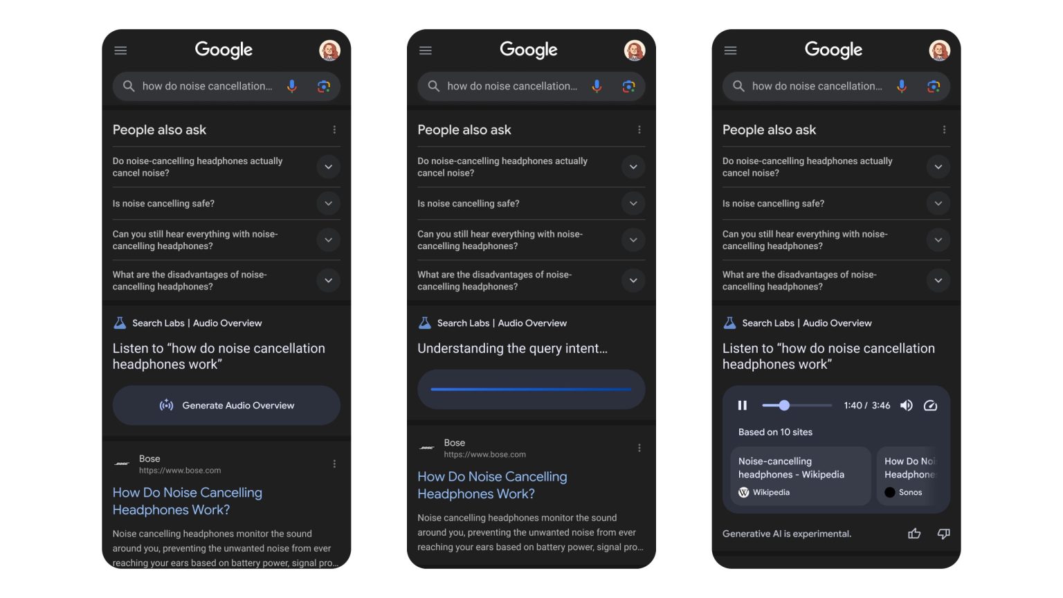 Pesquisa no Google agora permite gerar visão geral de áudio