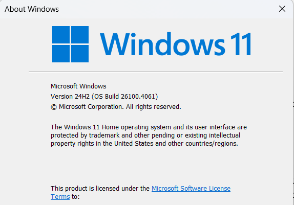 Versão do Windows e construção