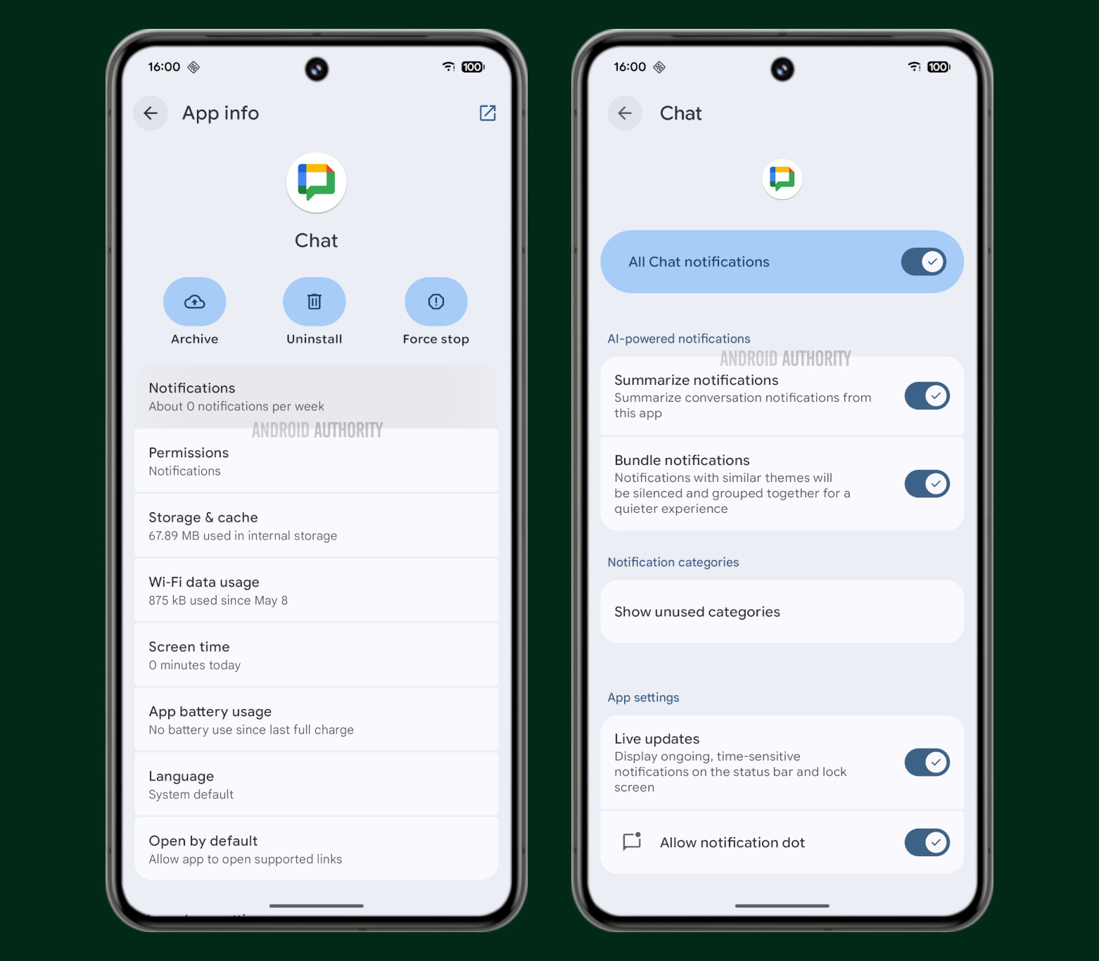 Configurações de notificação alimentada por IA no Android 16 QPR1 no pixel