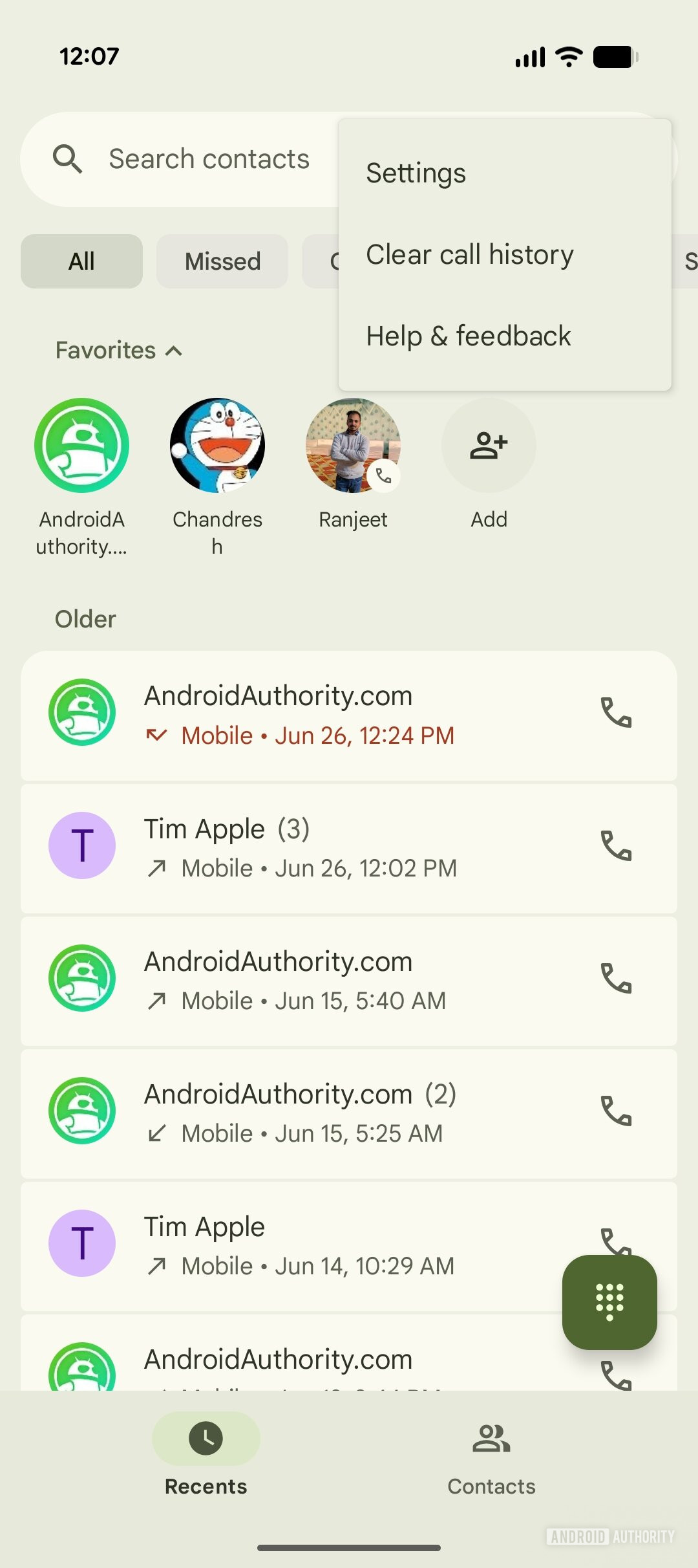Google Phone App UI atual 3