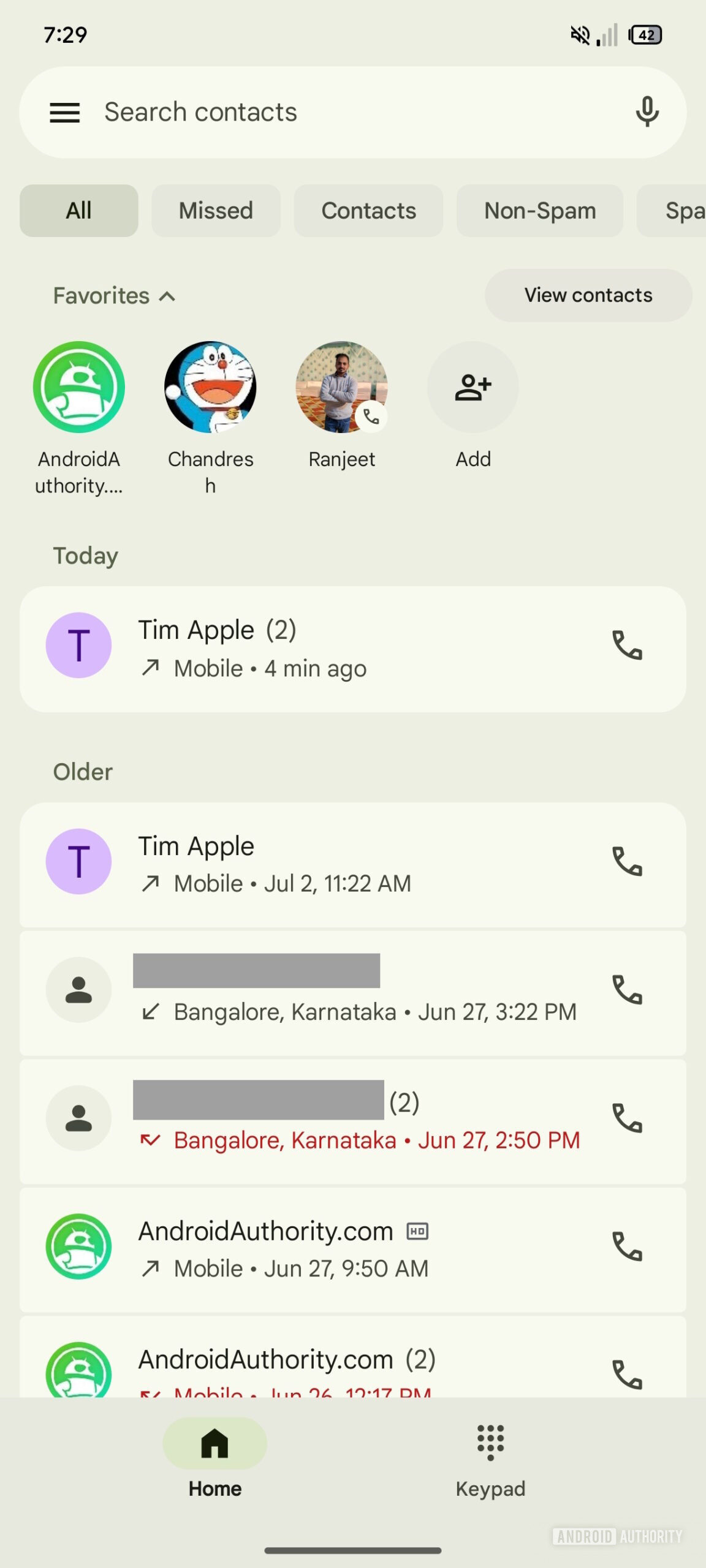 Google Phone App UI no próximo 11