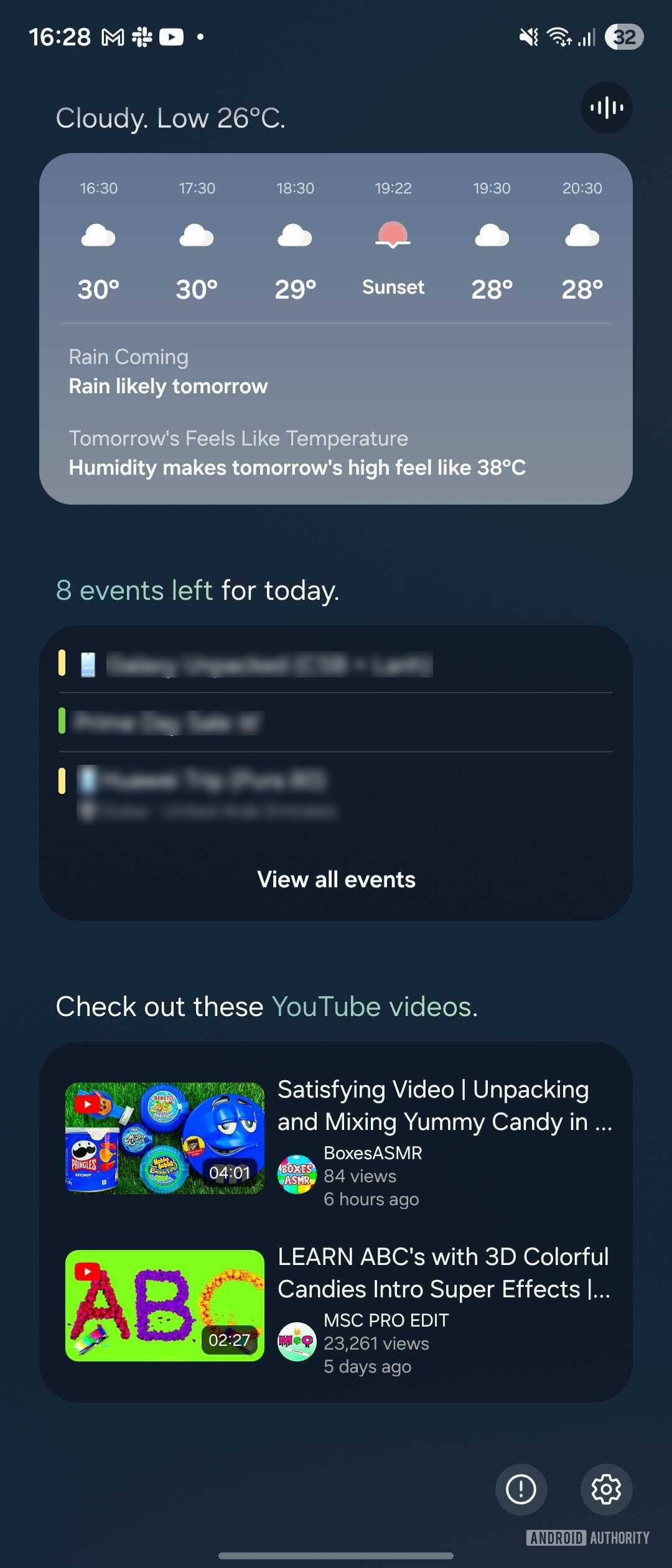 Samsung agora breves recomendações do YouTube One Ui 8
