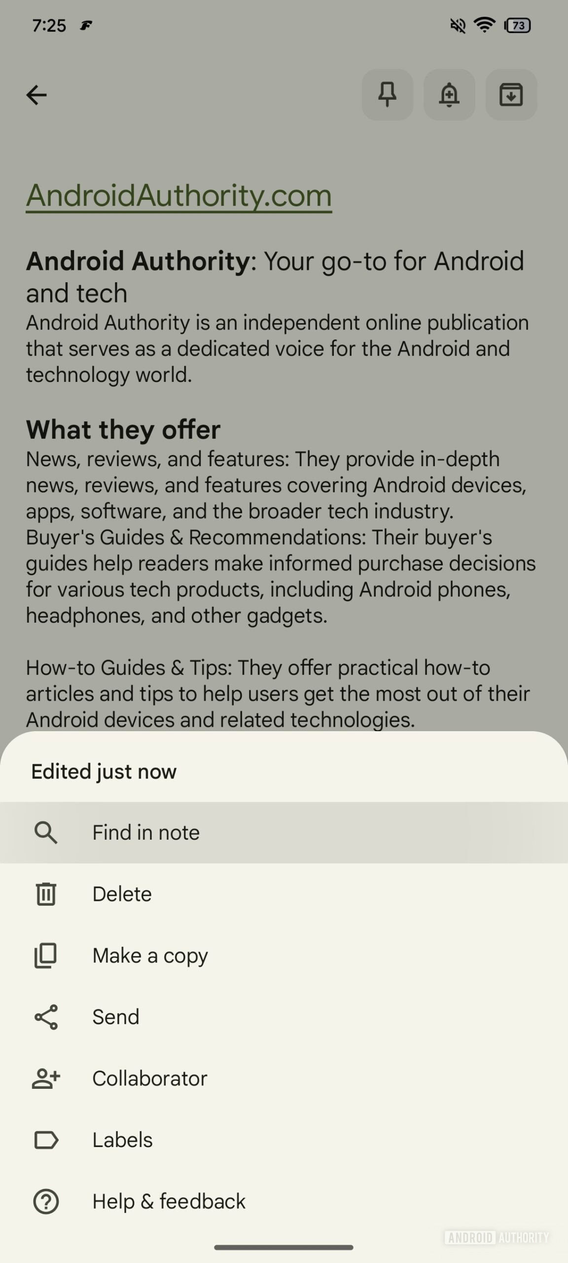 Google Keep Notes Pesquise uma nota única 2