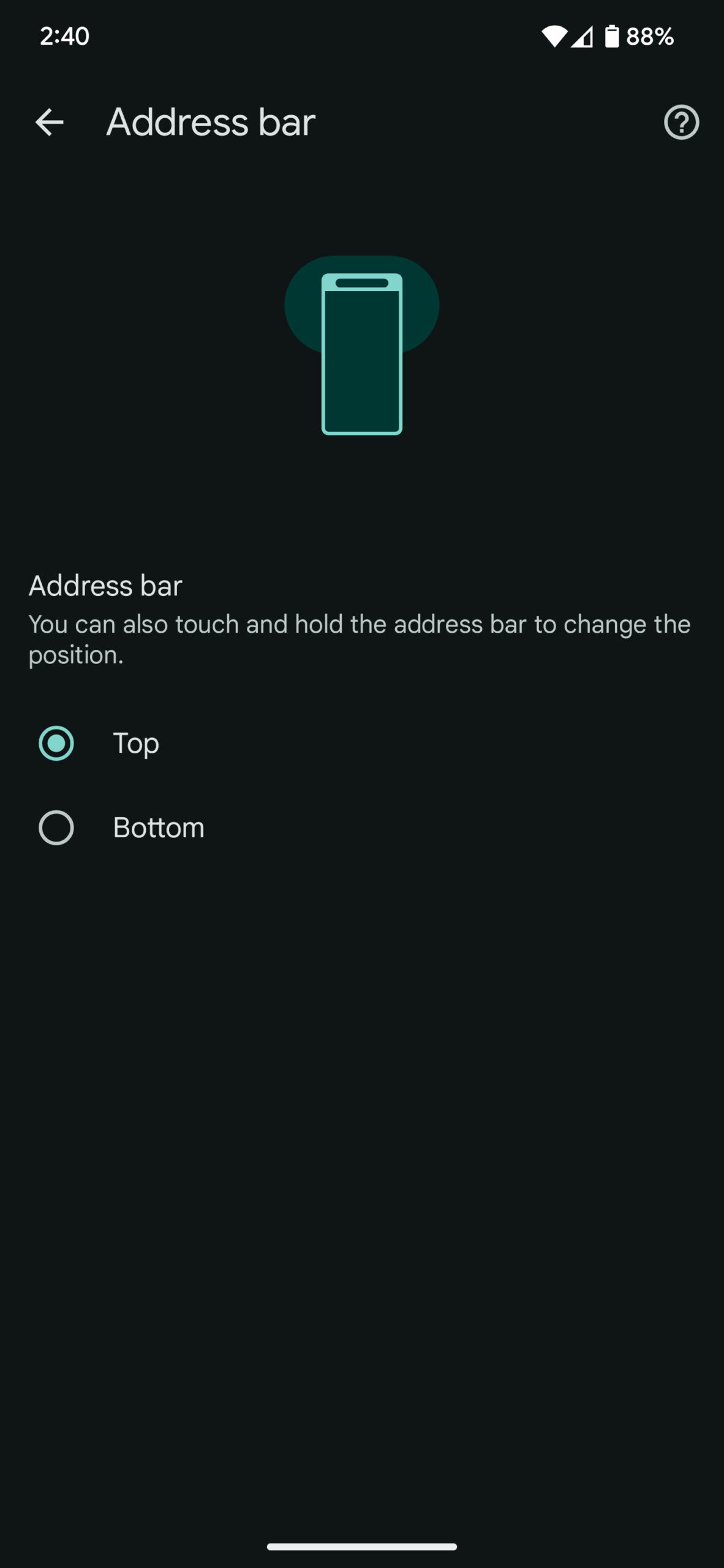 Chrome para a barra inferior do Android 4