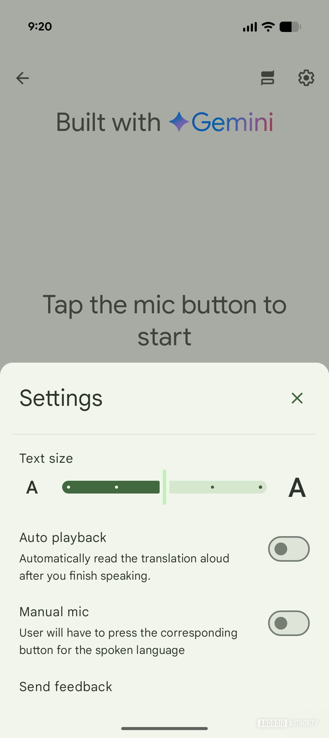 Google traduz conversando configurações de novo