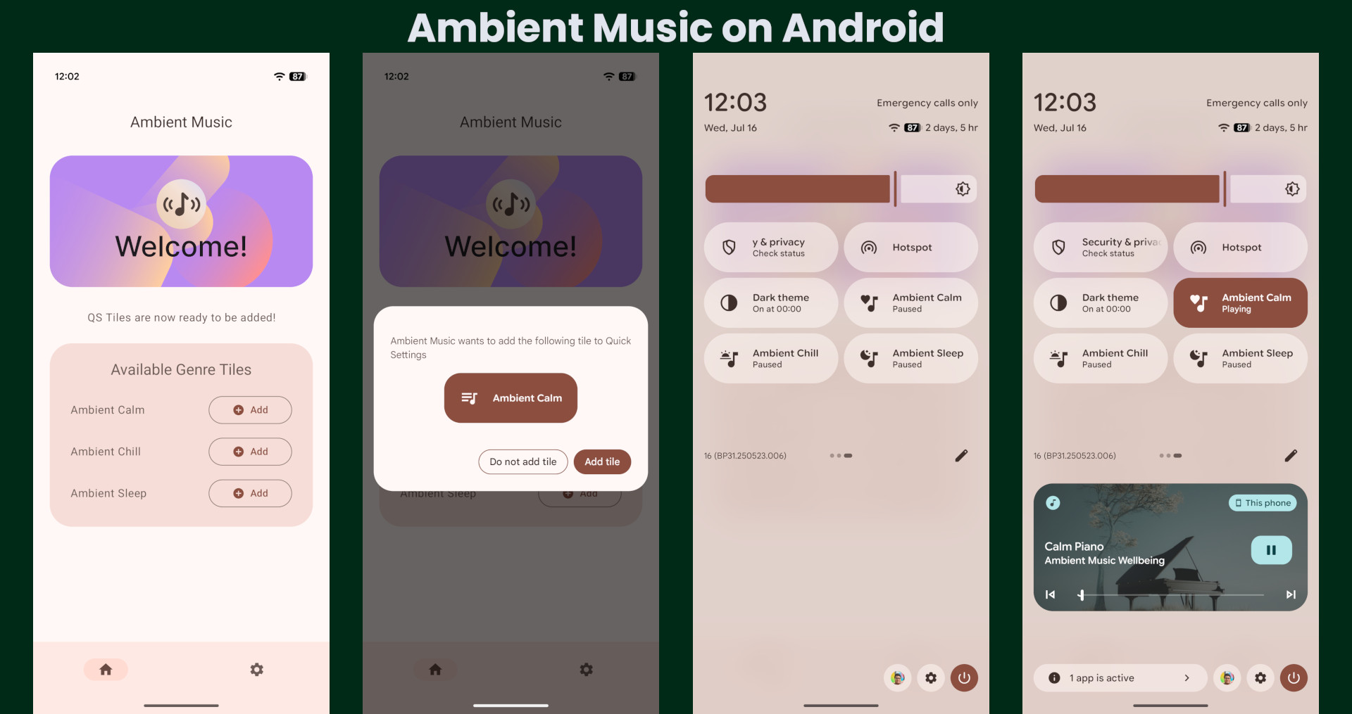 Música ambiente no Android Música ambiente no Android