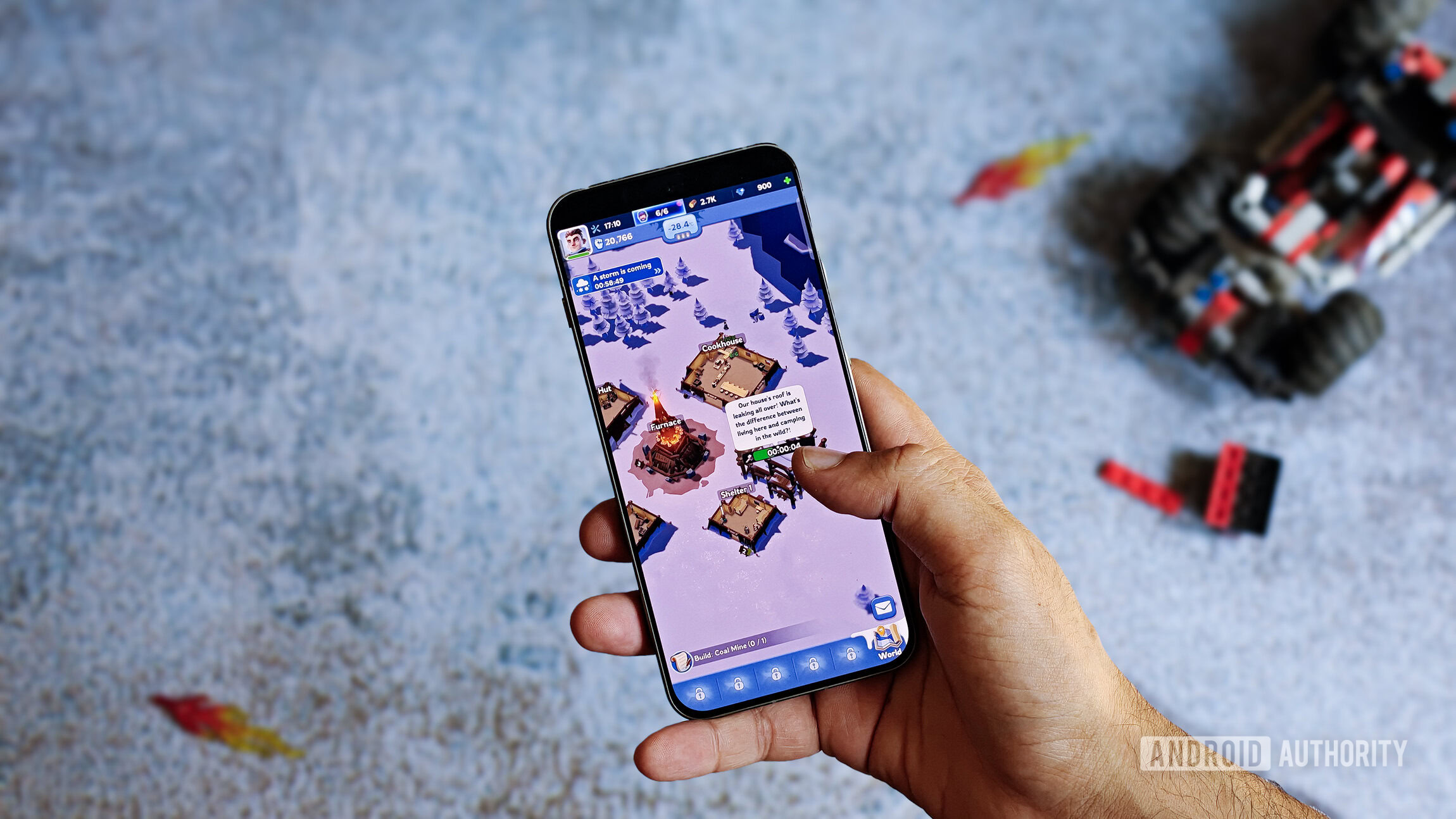 Os melhores jogos do Android para jogar com uma mão de uma mão de sobrevivência de Whiteout jogou no OnePlus 13s.