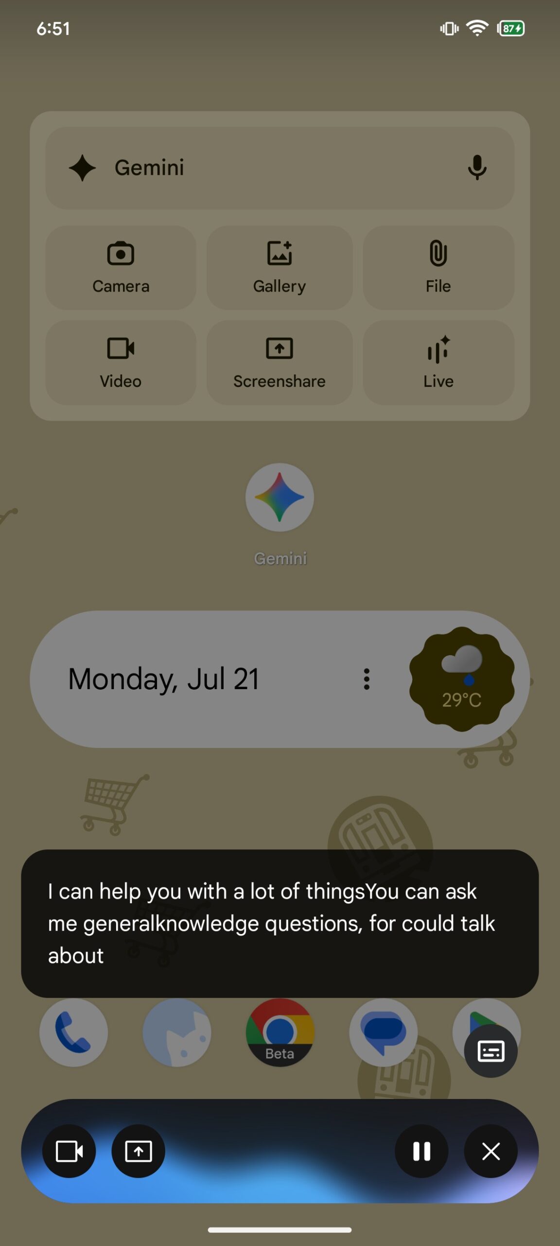 Gêmeos Live Live Compact Overlay NOVA UI
