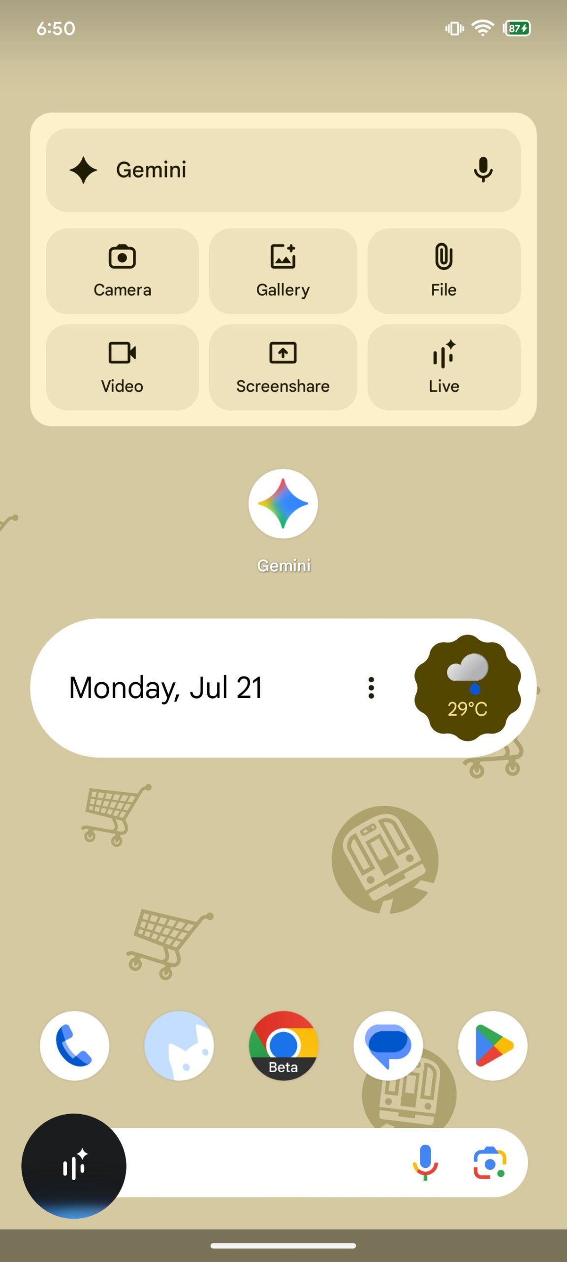 Widget flutuante de Gêmeos Live New Ui