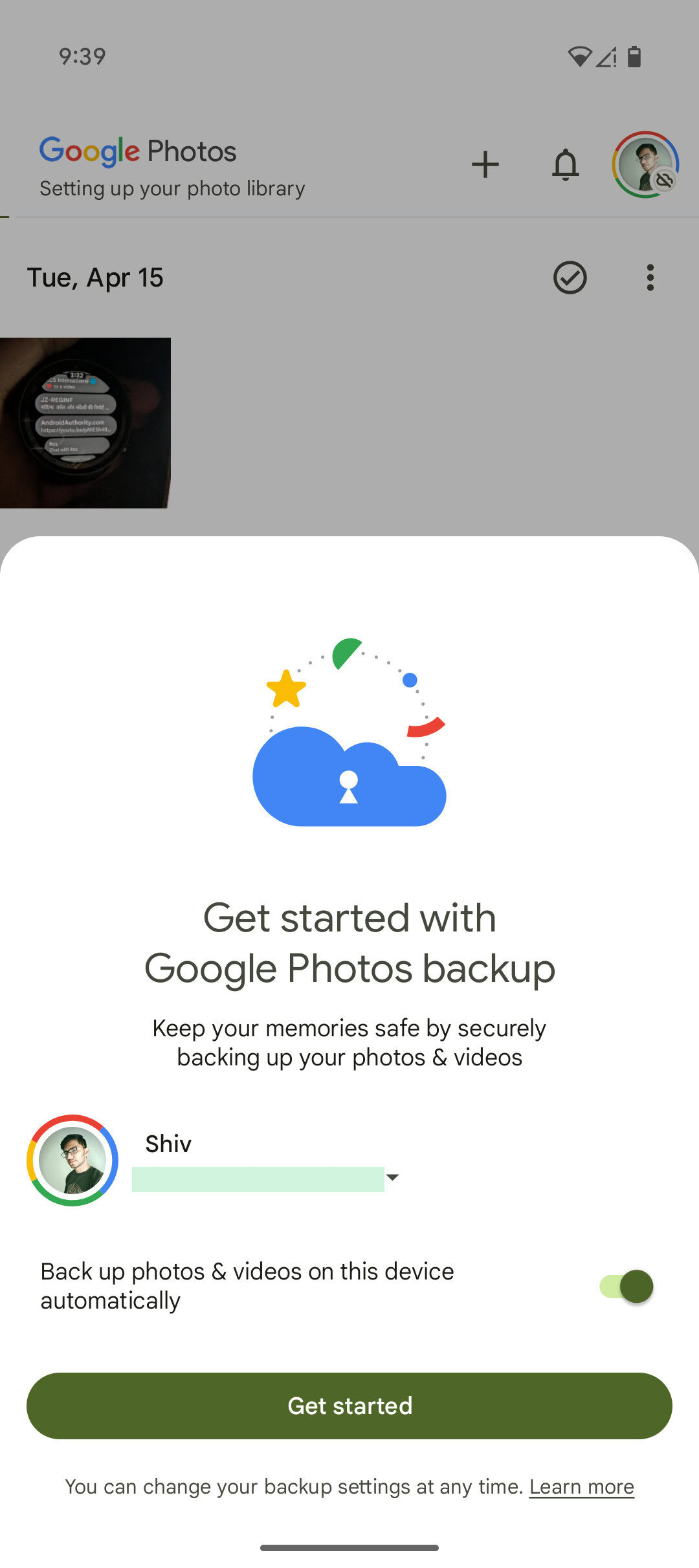 Google fotos de configuração atual Assembledebug