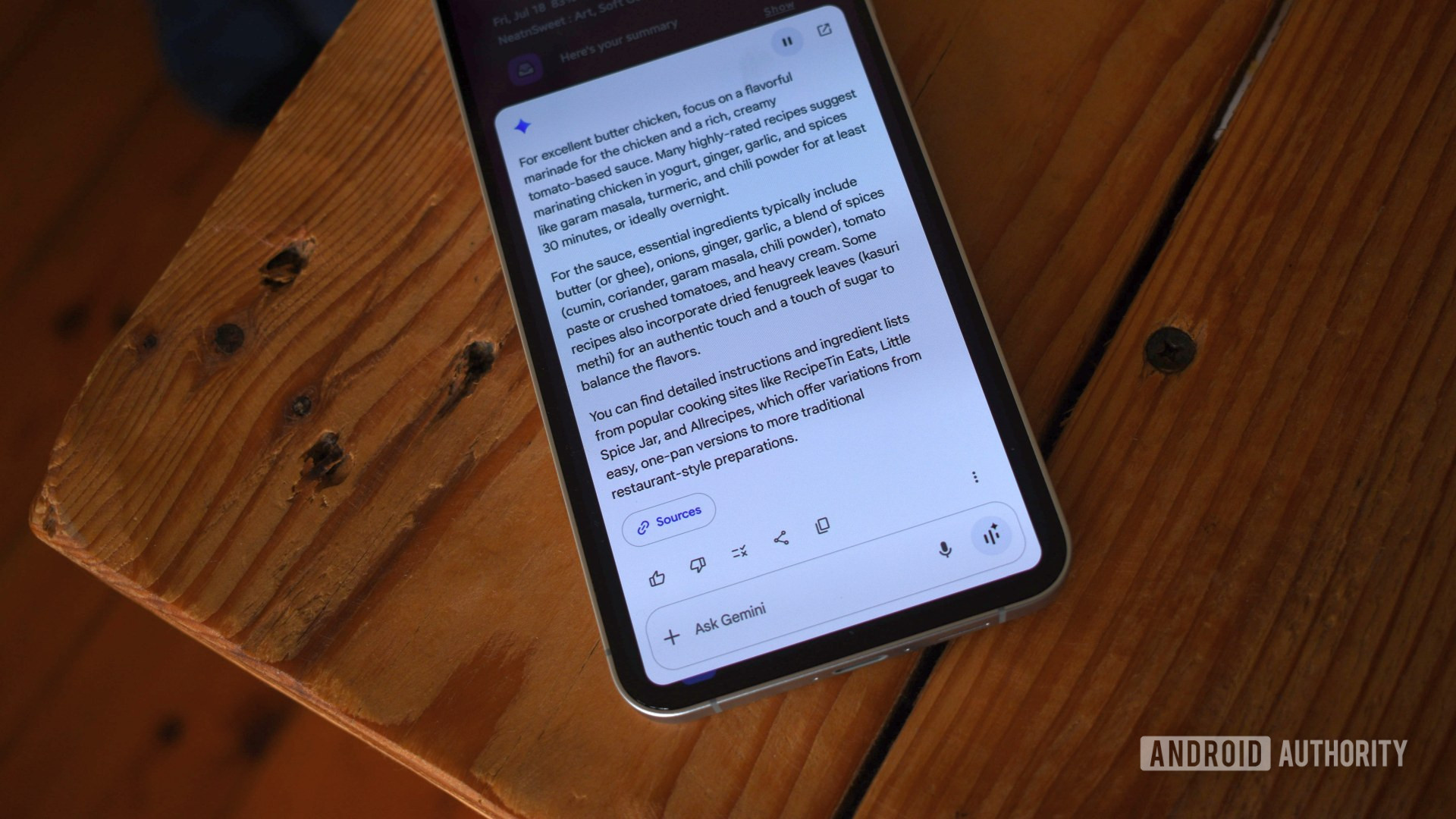 Pedido de receita do Google Gemini Resposta 1