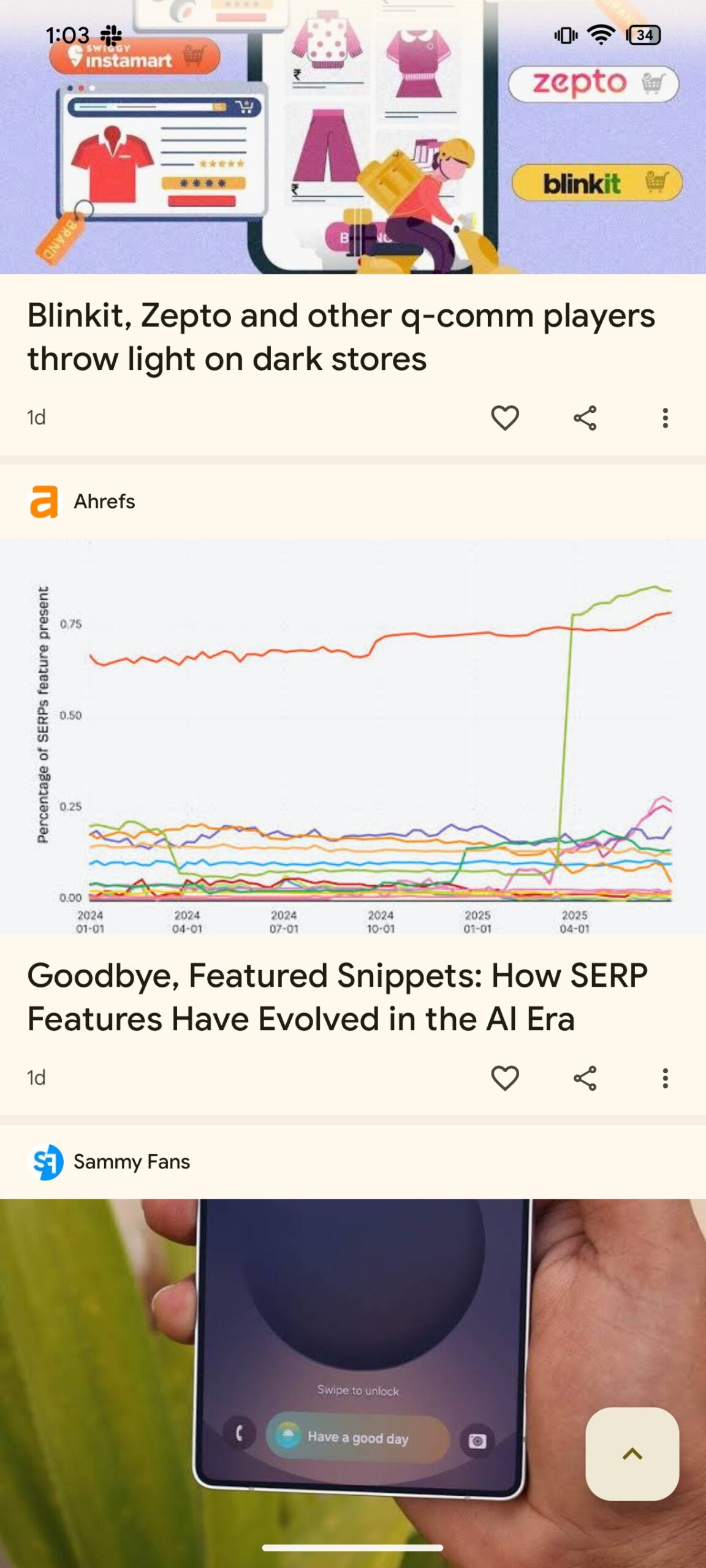 Salte para o botão superior Google Discover Feed Screenshot 1