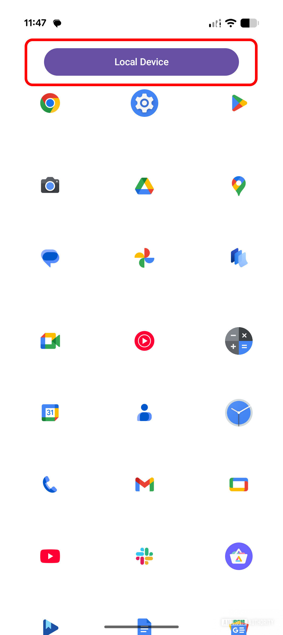 Compartilhamento de Controle de App Android Handoff
