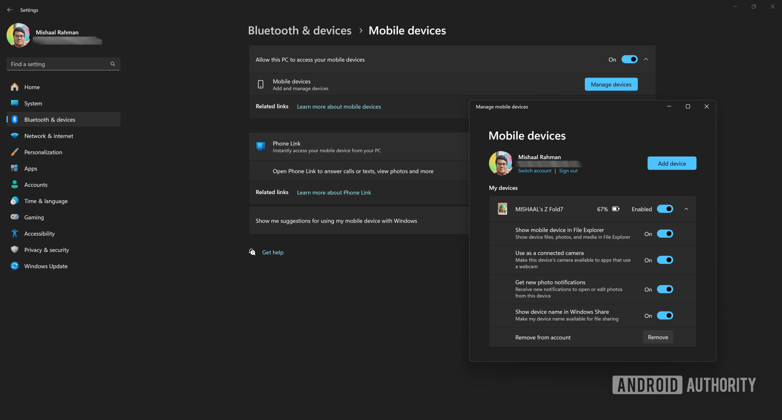 Gerenciar opções de dispositivos móveis no Windows 11 Gerenciar opções de dispositivos móveis no Windows 11