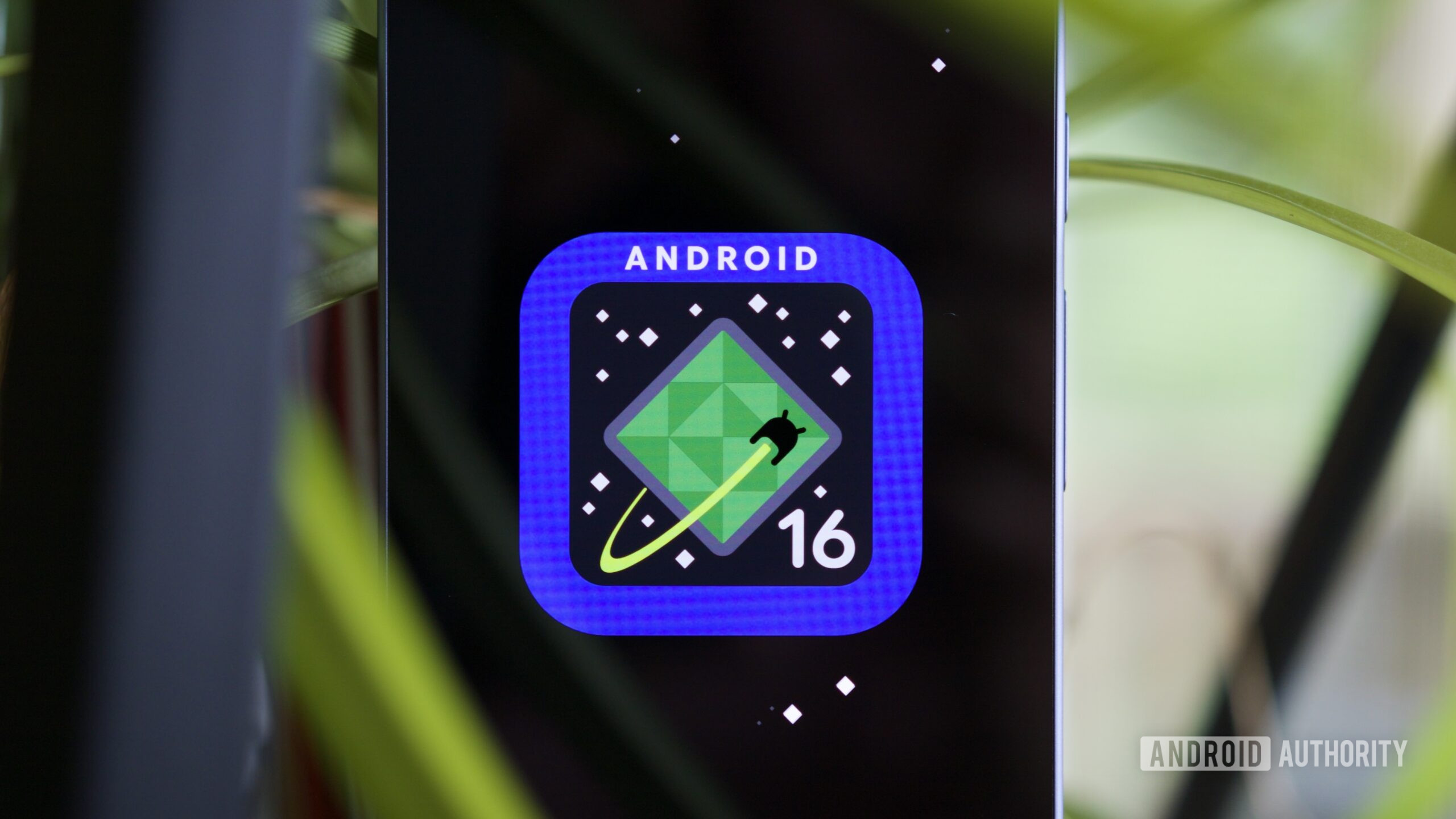 Android 16 logotipo estável google pixel 9a 2 Logotipo Android 16 em um telefone do Google Pixel.