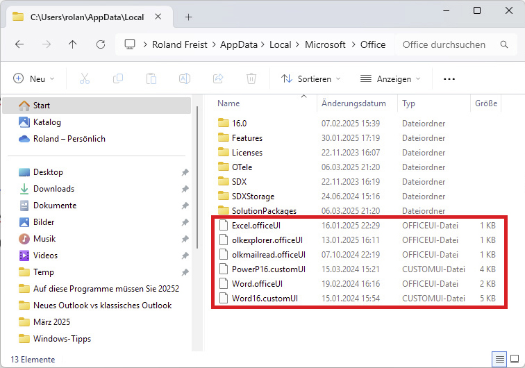 Configure fitas