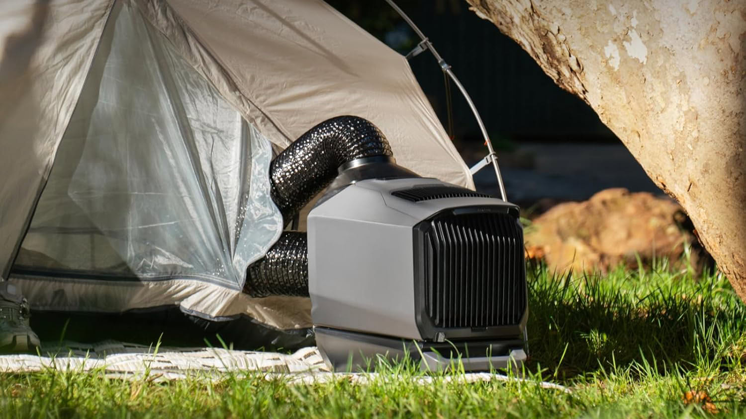 Ecoflow Wave 3 usado na barraca de acampamento