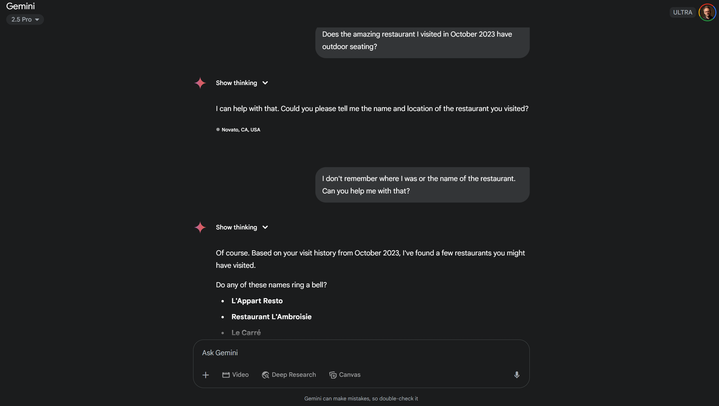 Ferramentas do Google AI Gêmeos Falha na resposta