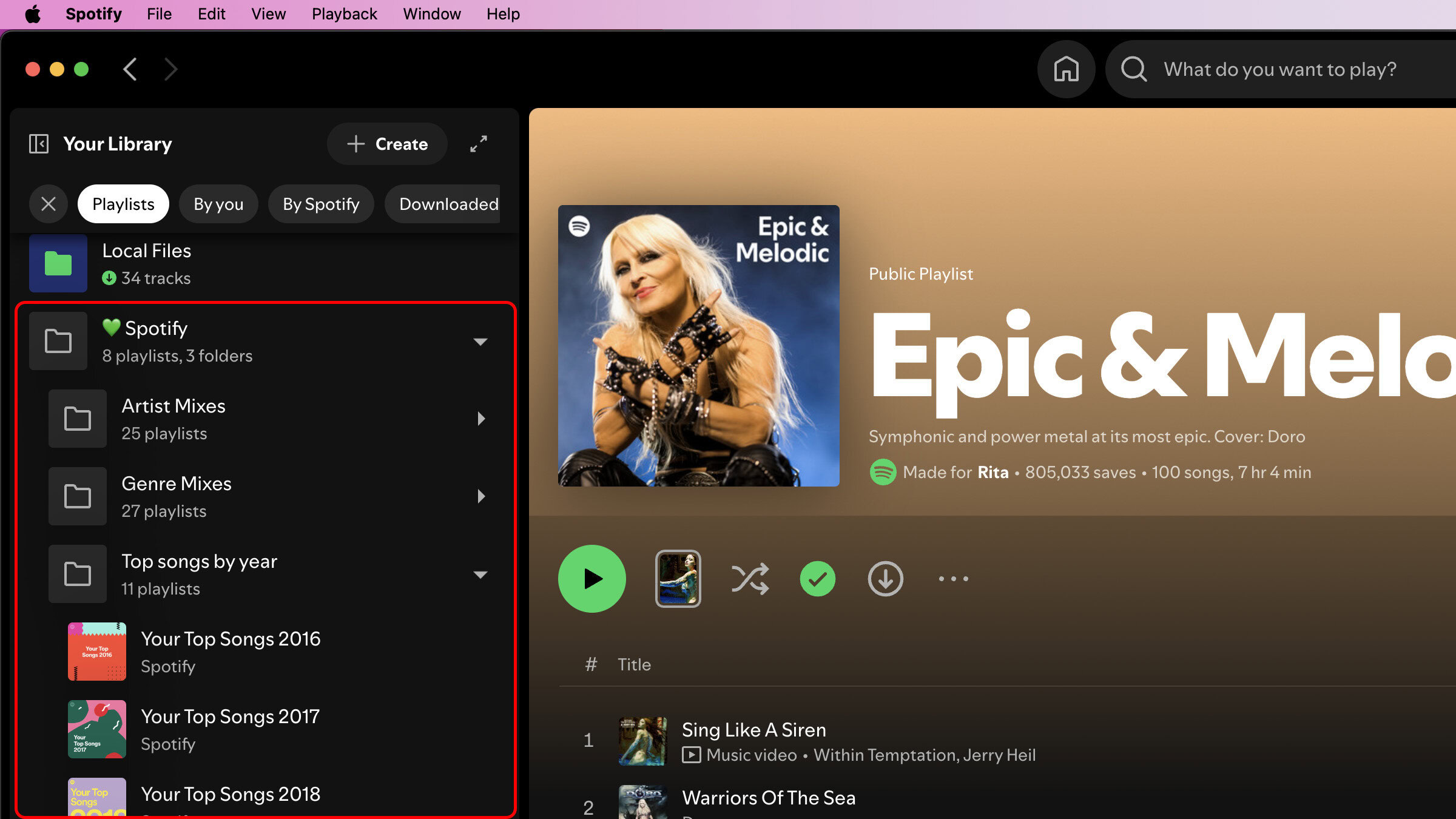 Spotify Desktop Playlist Pasta 2