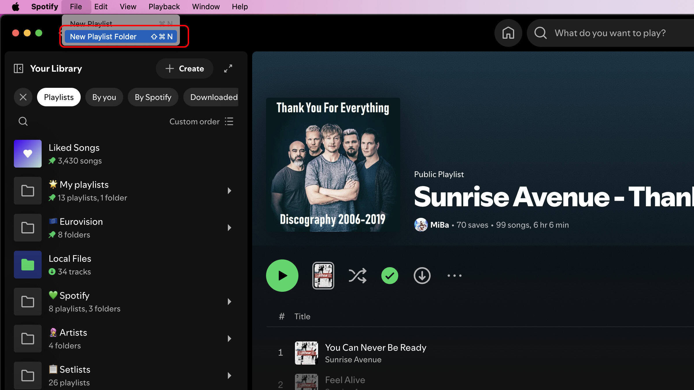 Spotify Desktop Playlist Pasta 1