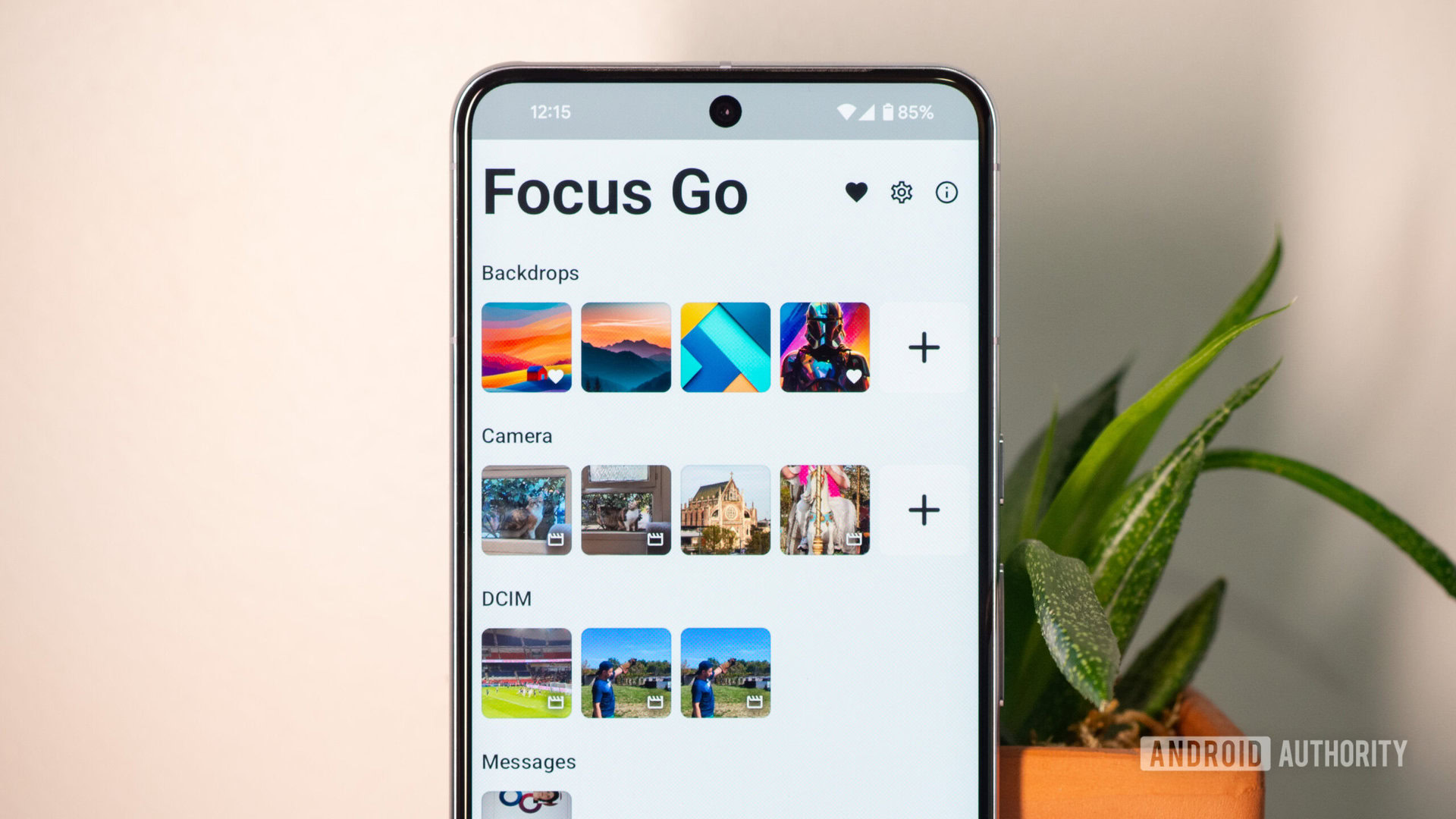 Focus Go Gallery App no telefone Focus Go Gallery App no telefone