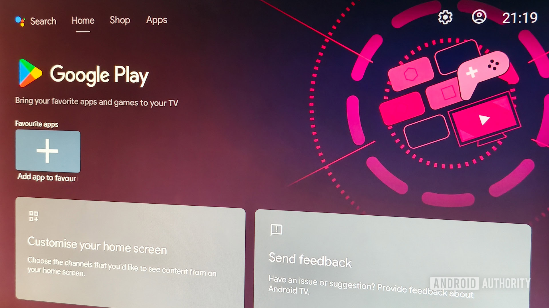 Interface do Google TV