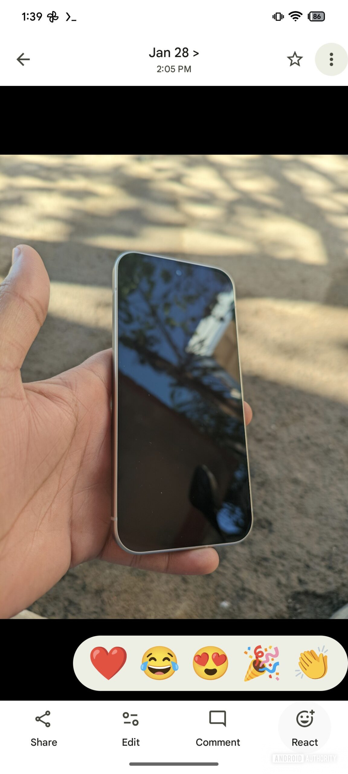Google Photos Album compartilhado Novas reações