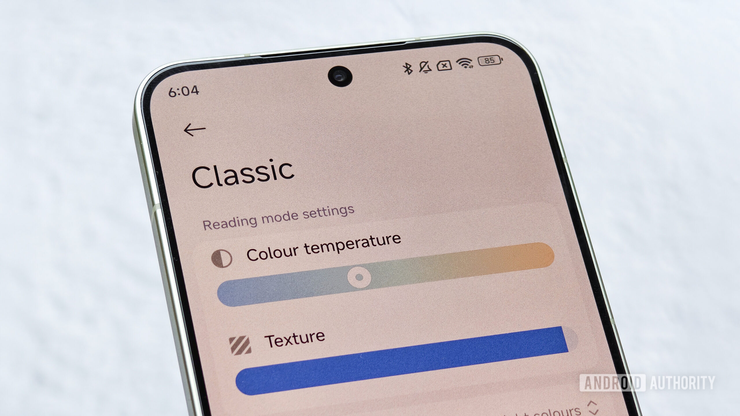 Textura do modo de leitura Xiaomi Hyperos
