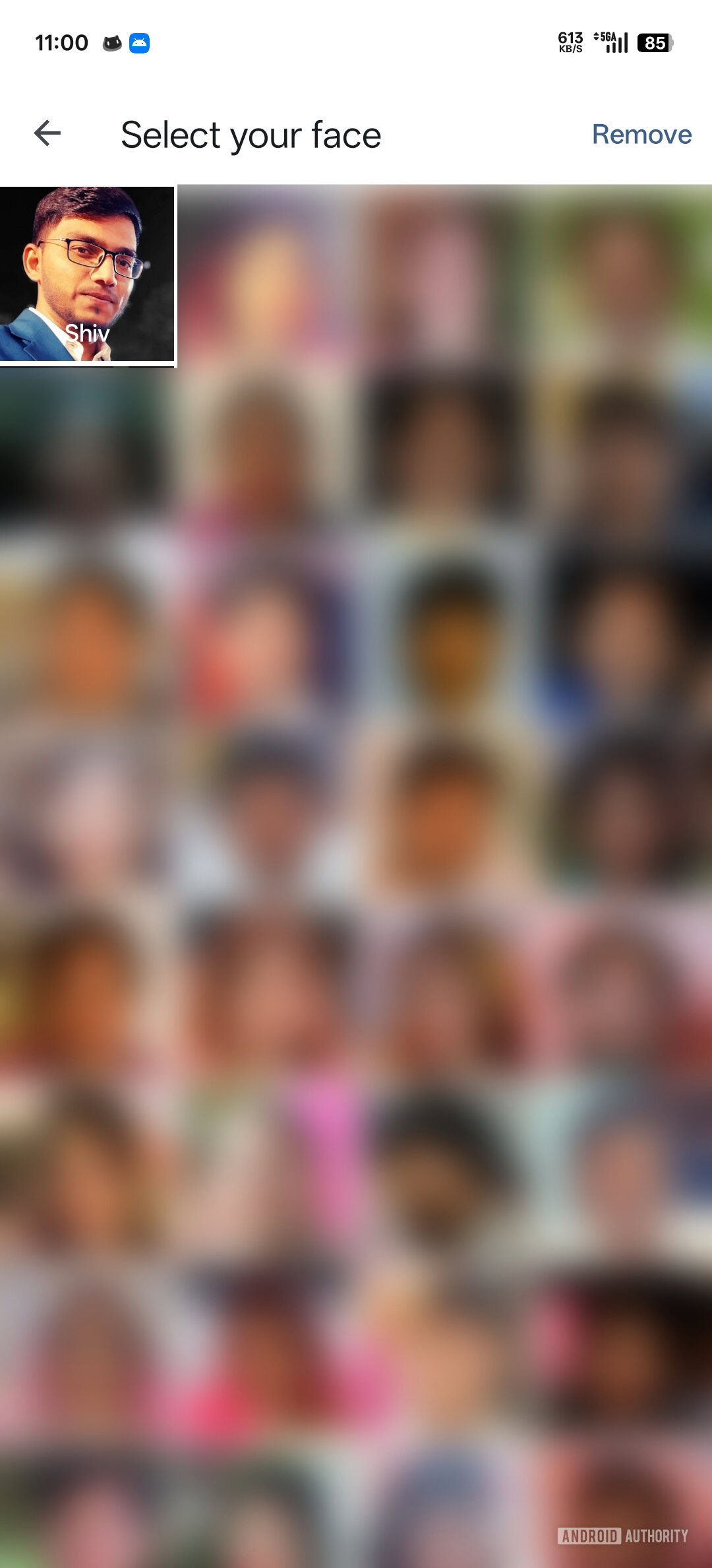 Google Fotos Group Seleção de rosto semelhante