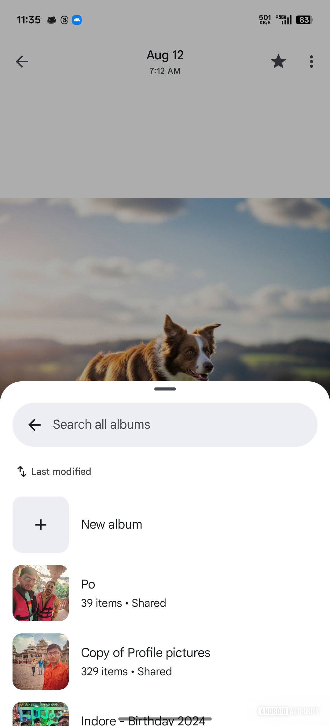 Google Photos Adicionar ao álbum atual